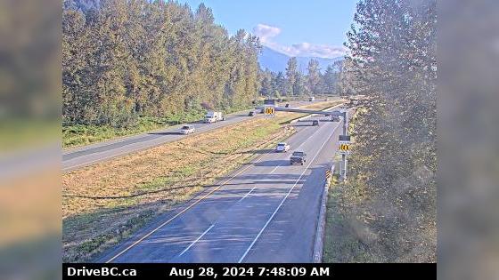 Traffic Cam Abbotsford › East: Hwy 1 at Vedder Canal Bridge, looking eastbound