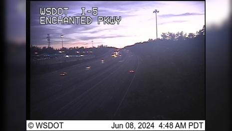 Traffic Cam Pacific: I-5 at MP 141.2: Enchanted Pkwy