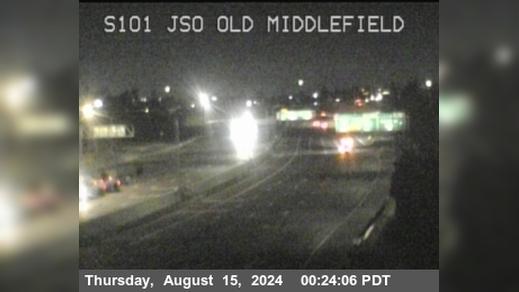 Traffic Cam Mountain View › South: TVC81 -- US-101 : Old Middlefield Way Onramp