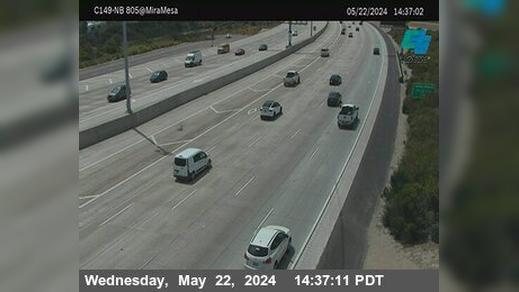Traffic Cam San Diego › North: C149) I-805 : Mira Mesa Boulevard