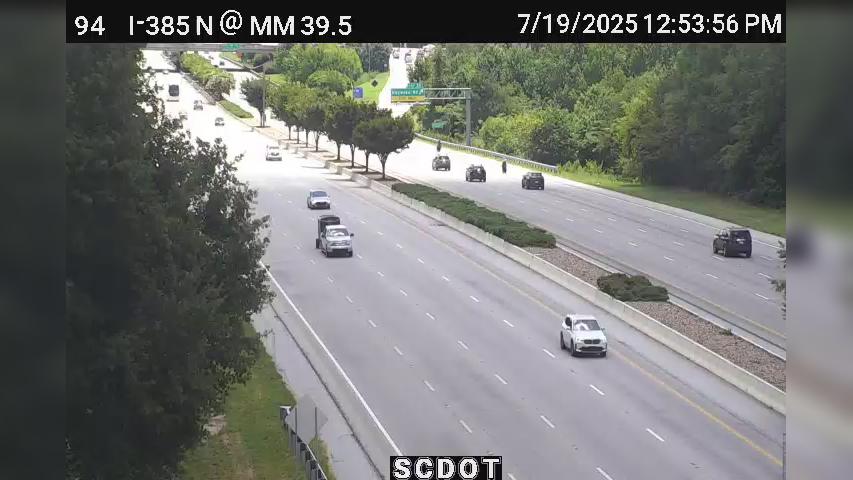 Traffic Cam Plantation on Pelham: I-385 S @ MM 39.5