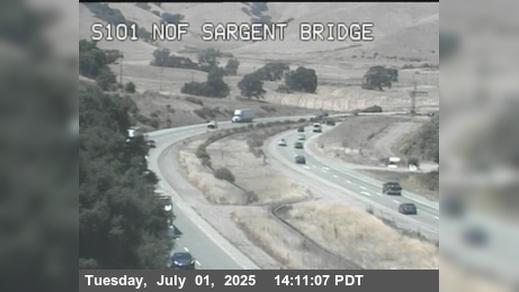 Traffic Cam Corporal › South: TVB61 -- US-101 : North Of Sargent Bridge