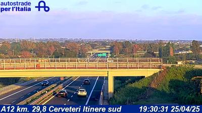 Preview delle webcam di Torrimpietra: A12 km. 28,9 Cerveteri Itinere sud