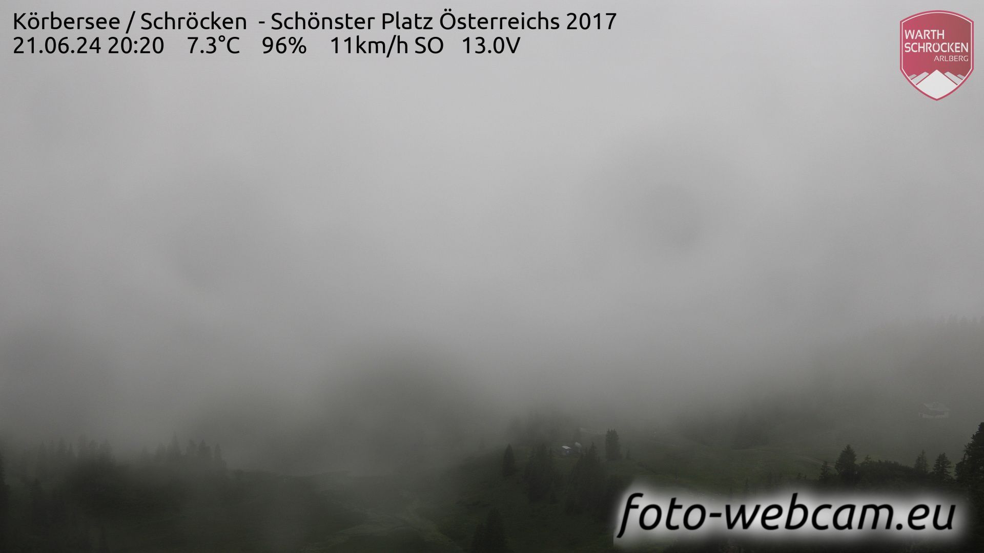 Traffic Cam Gemeinde Schrocken: Körbersee - Schröcken - Schönster Platz Österreichs 2017