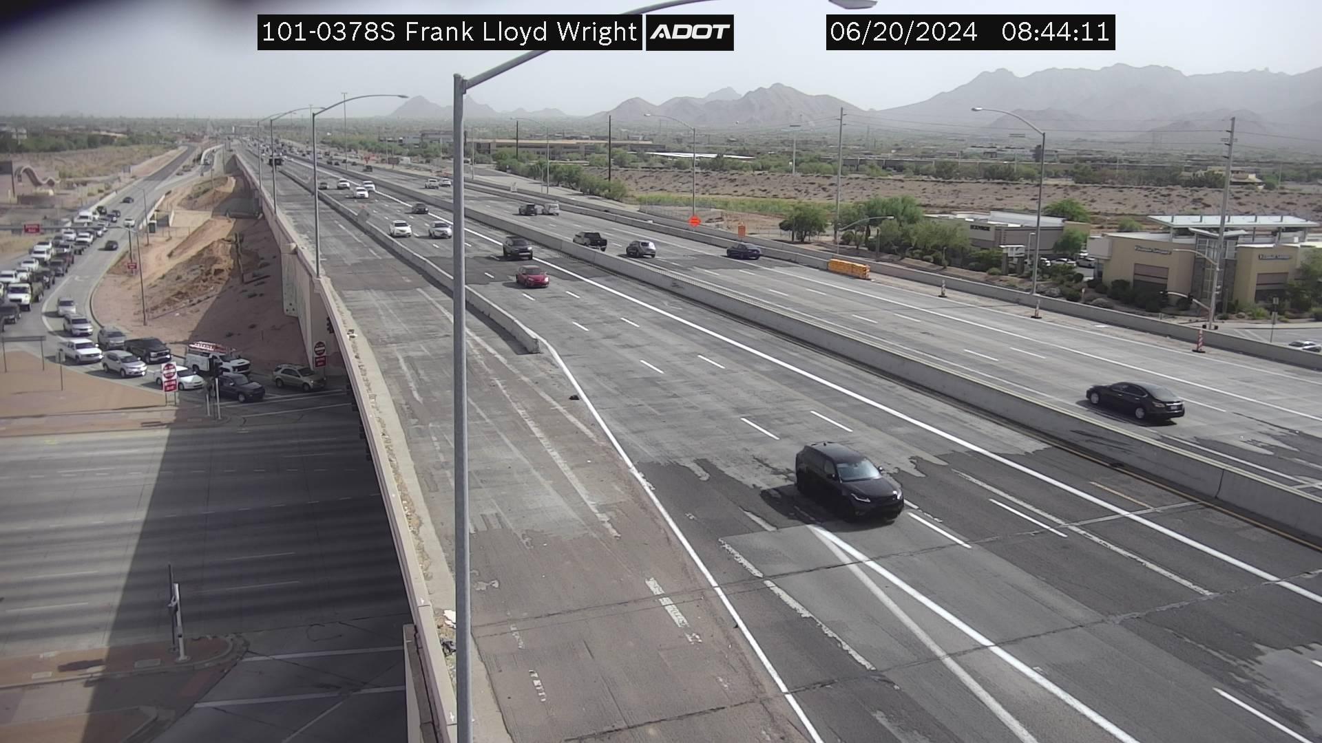 Traffic Cam Scottsdale › South: I-101 SB 37.80 @Frank Lloyd Wright