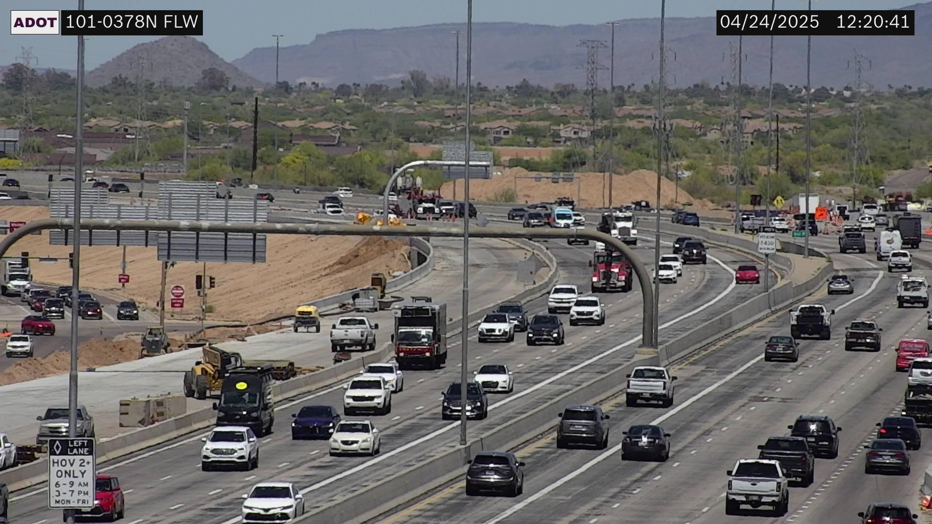 Traffic Cam Scottsdale › South: I-101 SB 37.80 @Frank Lloyd Wright