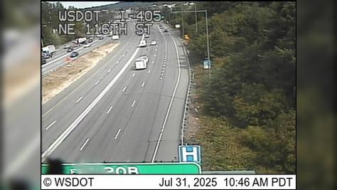 Traffic Cam Kirkland: I-405 at MP 19.8: NE 116th St