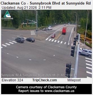 Traffic Cam Rivergrove: Clackamas Co - Sunnybrook Blvd at Sunnyside Rd