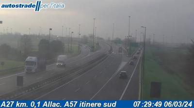 Preview delle webcam di Favaro Veneto: A27 km. 0,1 Allac. A57 itinere sud