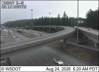Traffic Cam Federal Way: I-5 at MP 141.8: SR 18 Interchange, S