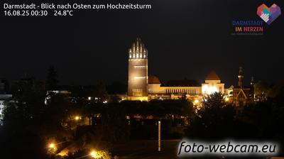 Frankfurt: Darmstadt - Blick nach Osten zum Hochzeitsturm