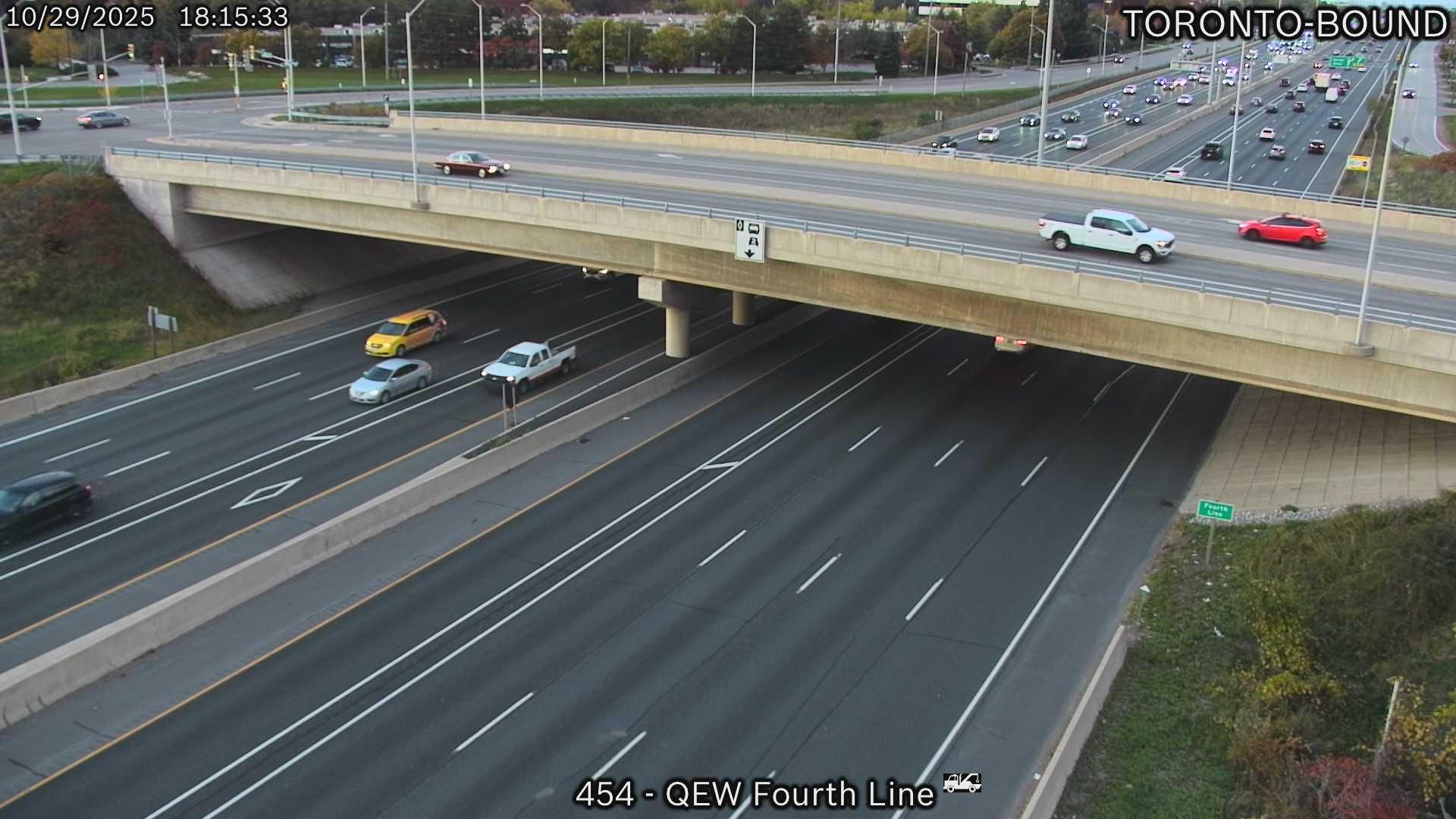 Traffic Cam Burlington: QEW near Fourth Line