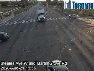 Traffic Cam Toronto: Steeles Ave West At Martin Grove Rd