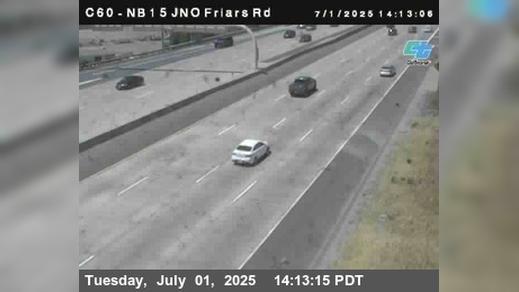 Traffic Cam Grantville › North: C060) I-15 : Just North Of Friars Road