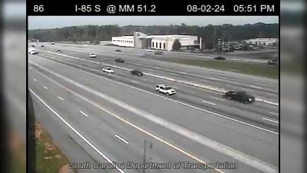 Traffic Cam Greenville: I-85 S @ MM 51.2