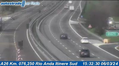 Preview delle webcam di San Salvatore Monferrato: A26 Km. 076,250 Rio Anda Itinere Sud