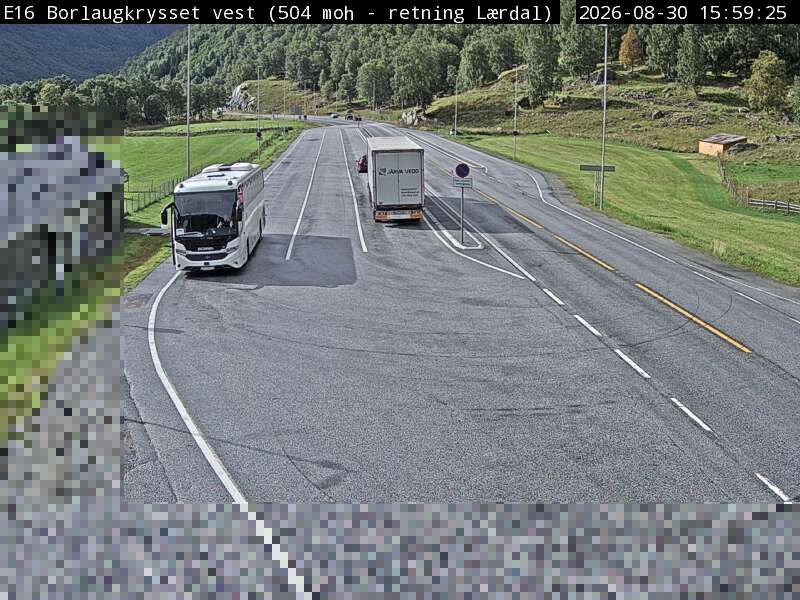 Traffic Cam Borgund: E16 Borlaugkrysset vest (Håbakken)