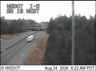 Traffic Cam Federal Way: I-5 at MP 141.9: SR 18 Interchange, W