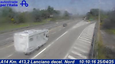 Preview delle webcam di Rocca San Giovanni: A14 Km. 413,2 Lanciano decel. Nord