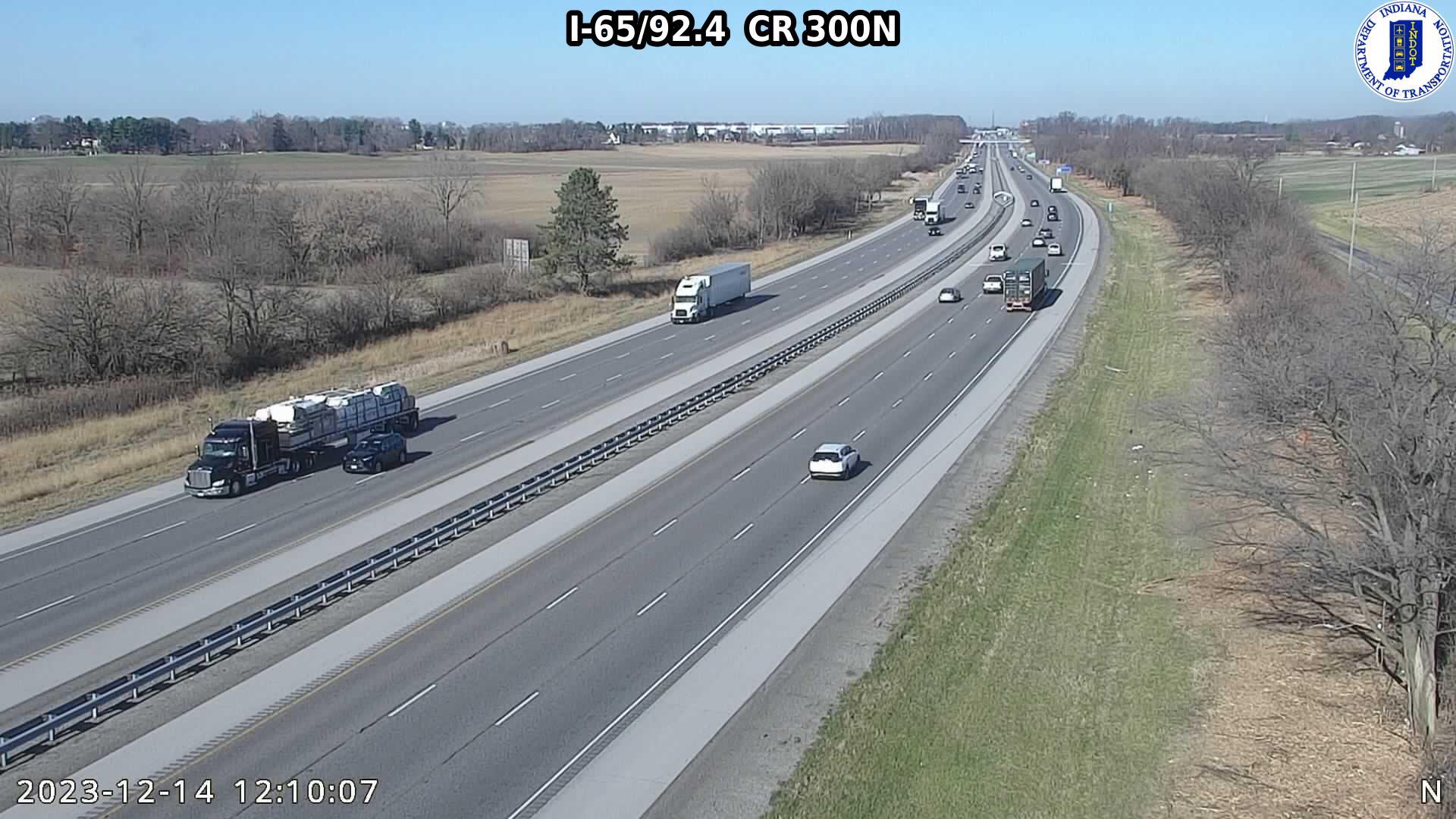 Traffic Cam Urmeyville: I-65: I-65/92.4 CR 300N: I-65/92.4 CR 300N