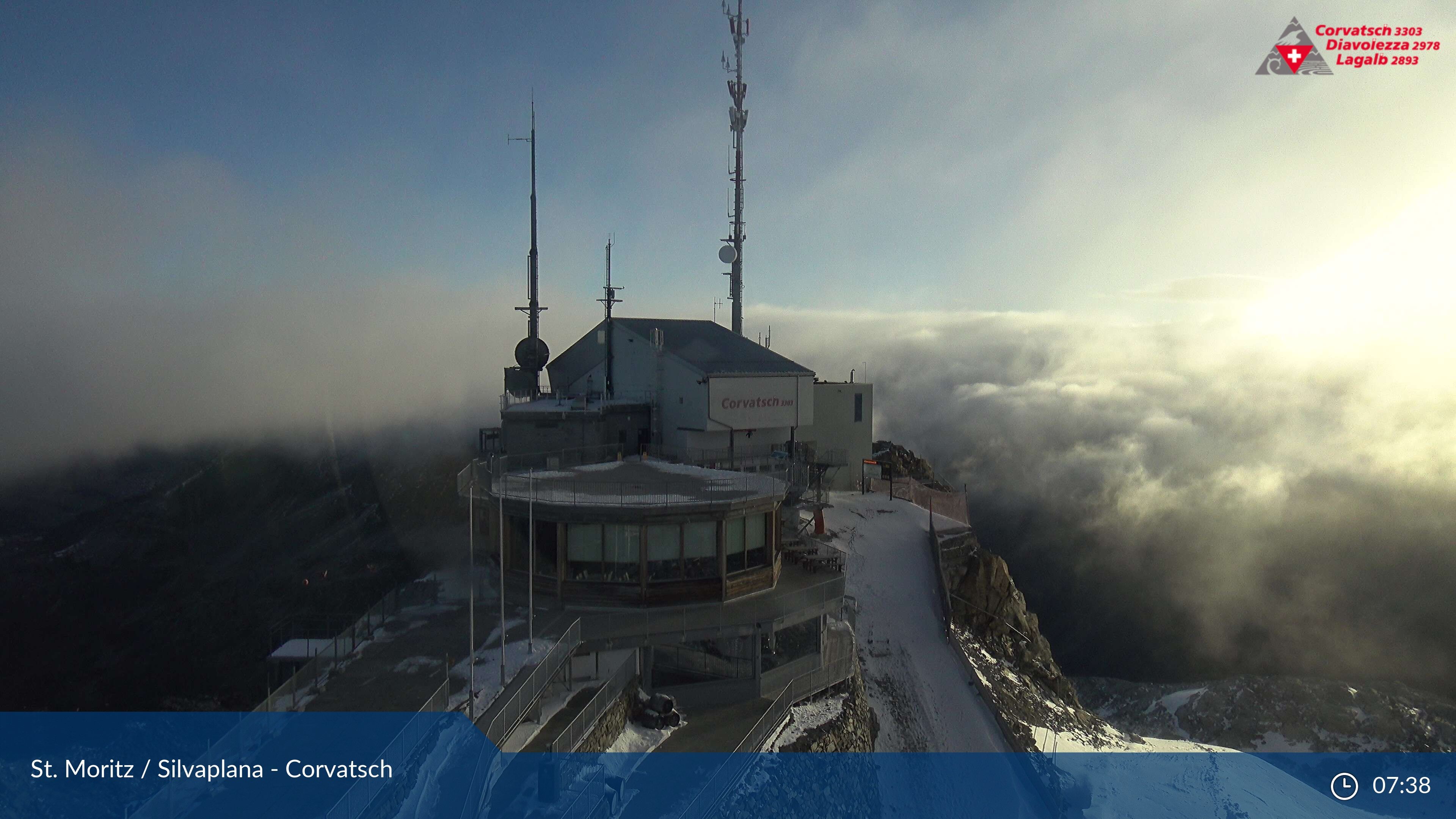 Silvaplana: Corvatsch - Corvatsch, Bergstation Corvatsch 3303