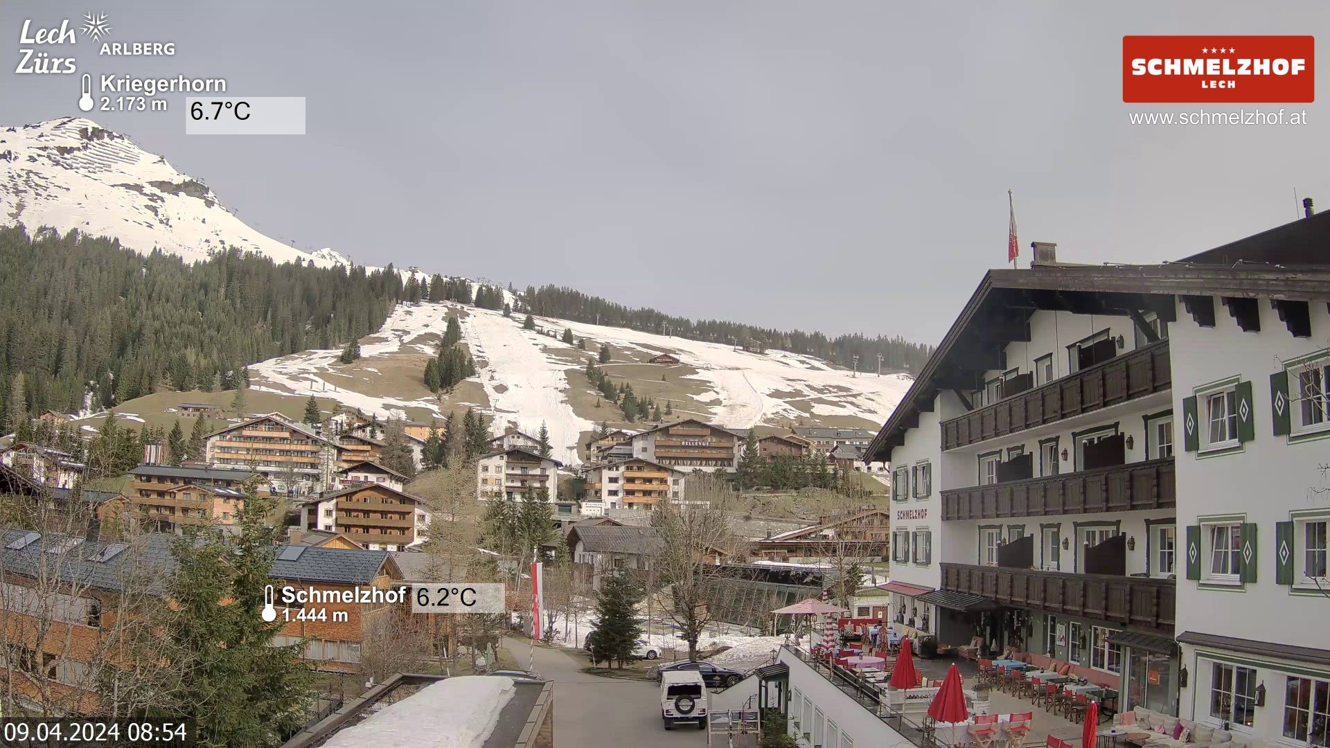 Traffic Cam Gemeinde Lech: Schmelzhof - ****Hotel - Lech am Arlberg