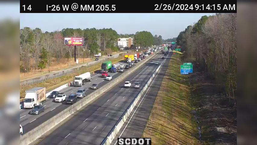 Traffic Cam North Charleston: I-26 W @ MM 205.5