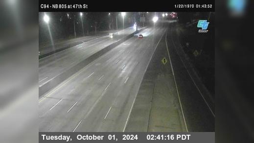 Traffic Cam San Diego › North: C094) NB 805 : 47th Street (on ramp