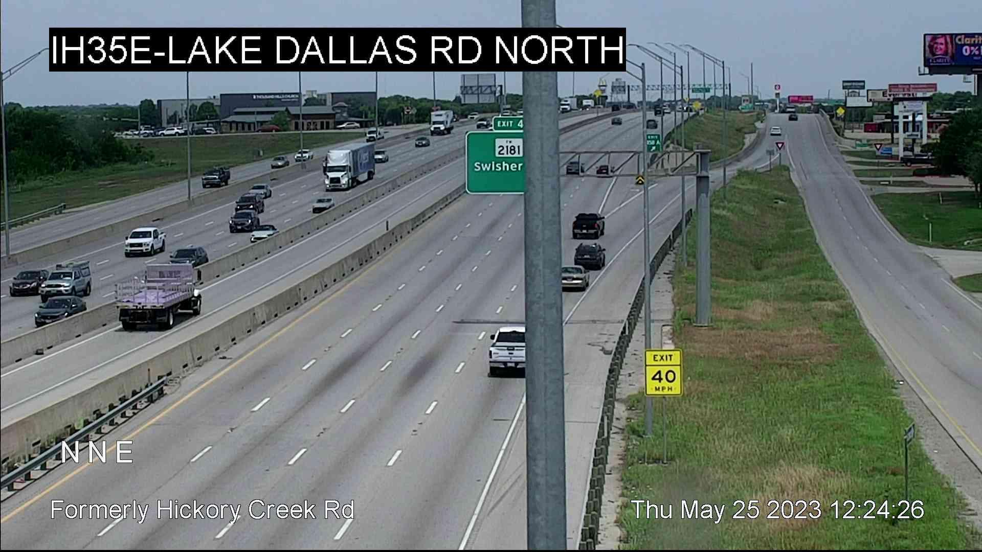 Traffic Cam Lake Dallas › North: I-35E @ Hickory Creek Rd