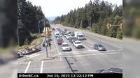 Last daylight view from Sandwick › West: Intersection of Ryan Rd & Lerwick Rd in Courtenay, looking west