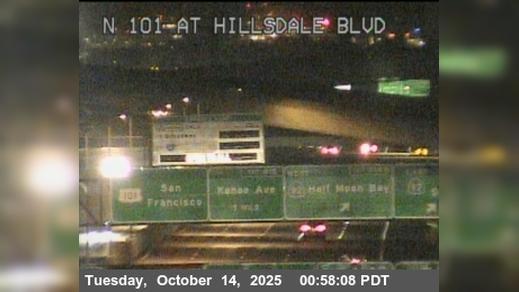 Traffic Cam San Mateo › North: TV423 -- US-101 : Hillsdale Avenue