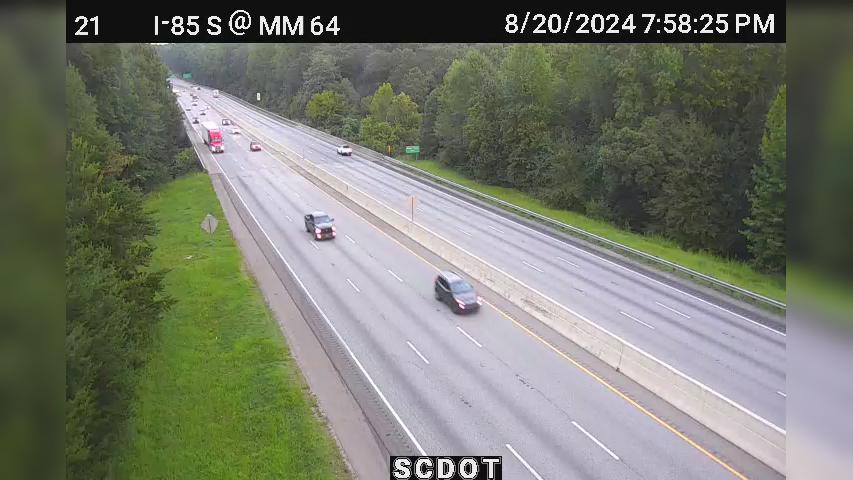 Traffic Cam Startex: I-85 S @ MM 64 (Middle Tyger River)