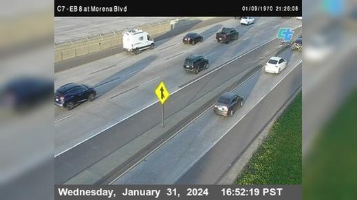 Traffic Cam Old Town › East: C007) I-8 : Morena Boulevard