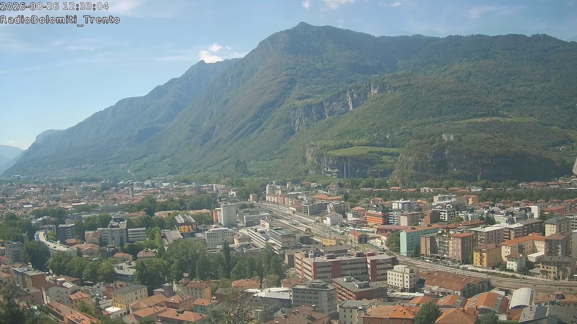 Traffic Cam Trento › South: Piazza del Duomo - Muse - Cima Marzola (1740m) - Monte Bondone - Adige