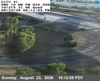 Traffic Cam San Bernardino › North: I-215 : (31) I-10 NE Quad #1