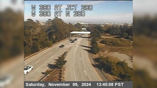 Traffic Cam San Bruno › West: TV395 -- I-380 : at Jct 280