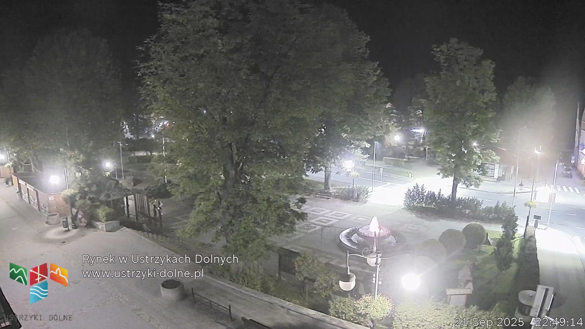 Ustrzyki Dolne Market square Park Cam Poland