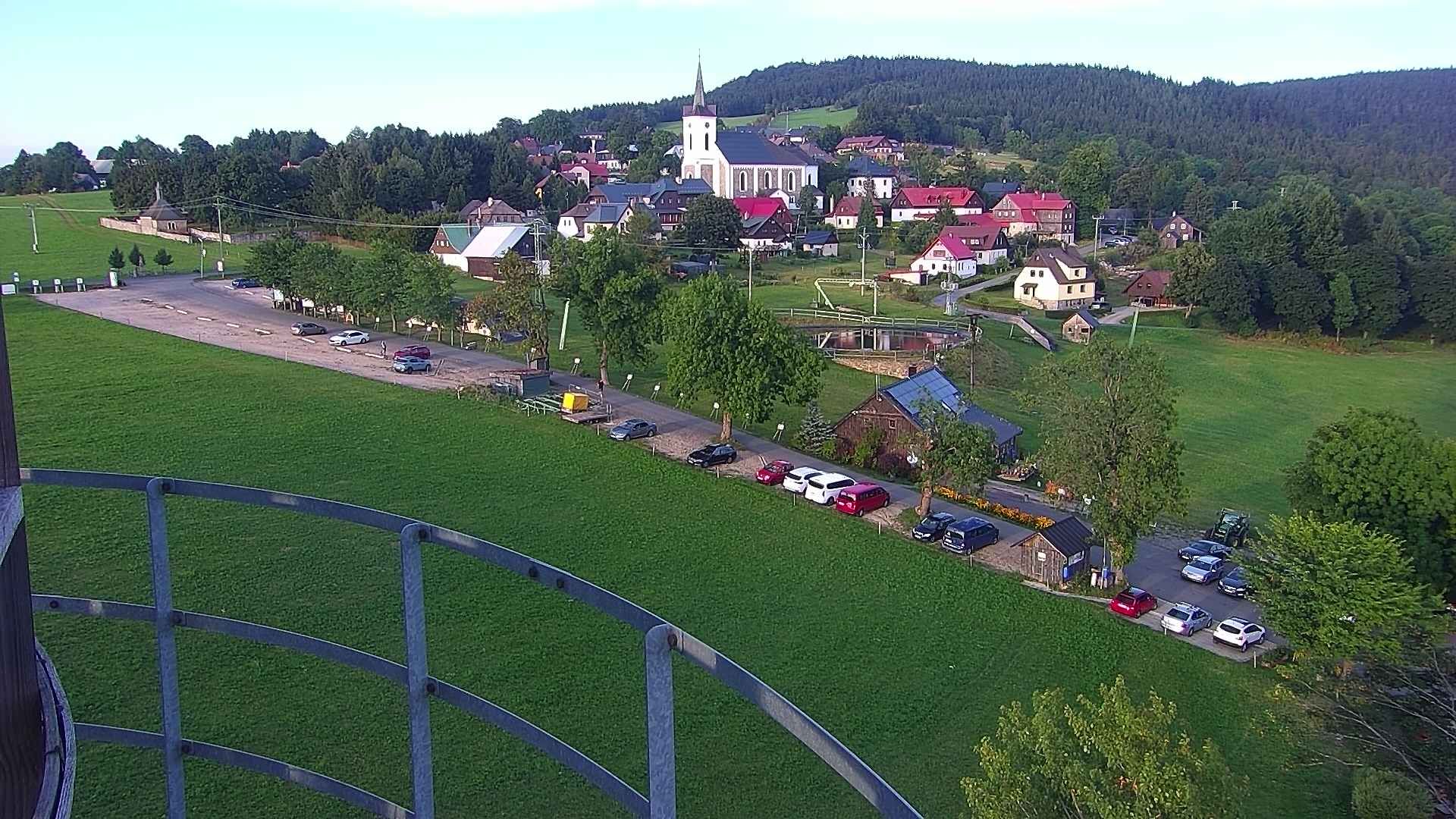 Traffic Cam Korenov › North-East: U čápa Příchovice - Kostel sv. Víta
