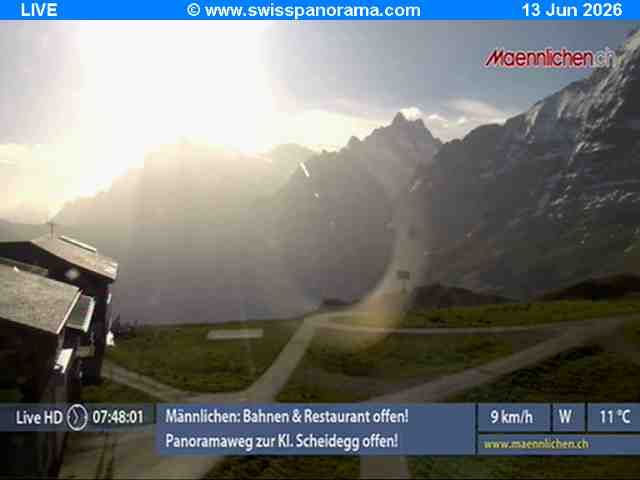 Grindelwald › Südosten: Männlichen, Blick zur Jungfrau
