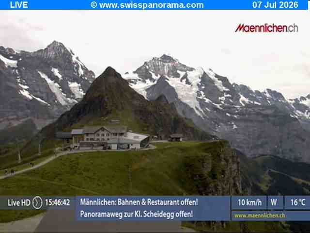 Grindelwald › Südosten: Männlichen, Blick zur Jungfrau