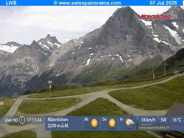 Grindelwald › Südosten: Männlichen, Blick zur Jungfrau