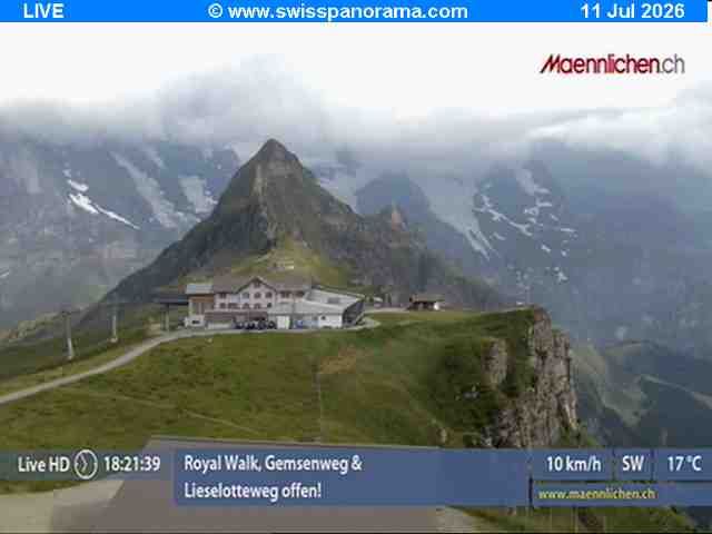 Grindelwald › Südosten: Männlichen, Blick zur Jungfrau