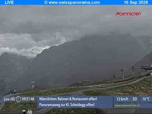Grindelwald › Südosten: Männlichen, Blick zur Jungfrau