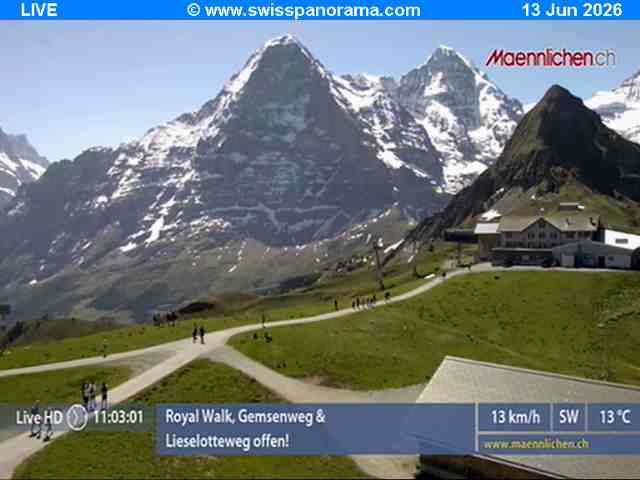 Grindelwald › Südosten: Männlichen, Blick zur Jungfrau
