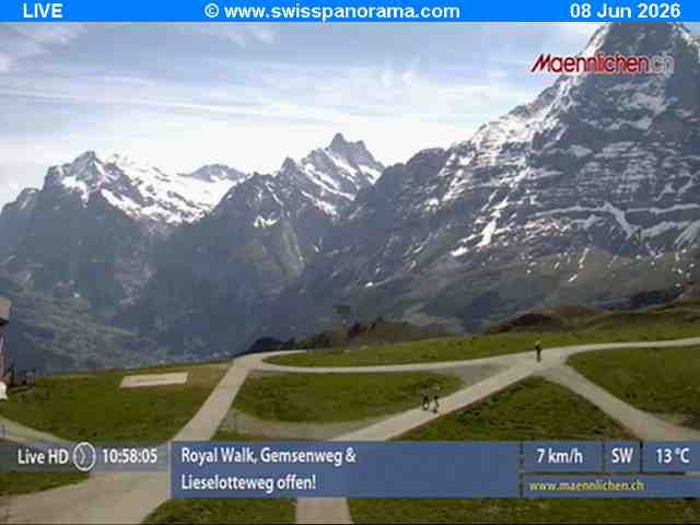 Grindelwald › Südosten: Männlichen, Blick zur Jungfrau