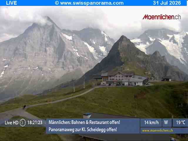Grindelwald › Südosten: Männlichen, Blick zur Jungfrau