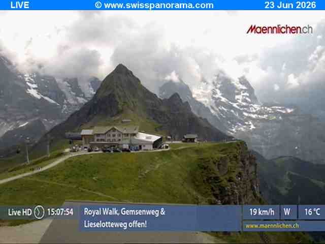 Grindelwald › Südosten: Männlichen, Blick zur Jungfrau