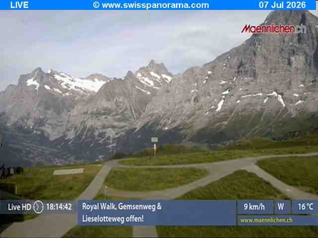 Grindelwald › Südosten: Männlichen, Blick zur Jungfrau