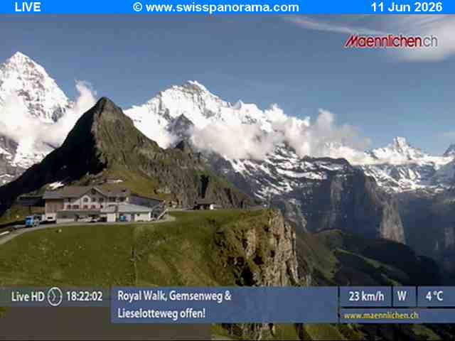 Grindelwald › Südosten: Männlichen, Blick zur Jungfrau