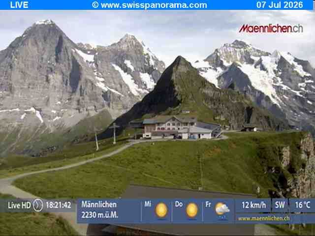 Grindelwald › Südosten: Männlichen, Blick zur Jungfrau